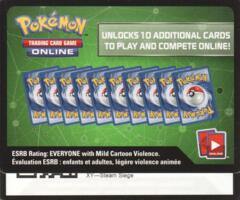 XY Steam Siege: Unused Booster TCGO Online Code Card